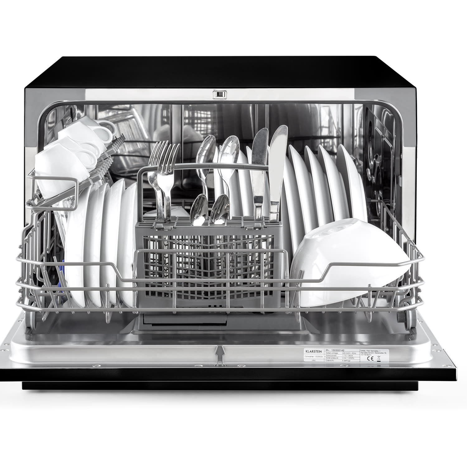Klarstein, Havasia Uv 6, Masina De Spalat Vase, Cu Lumina Uv, Cu Fata Din Sticla, Cu Suport Liber, 1380W