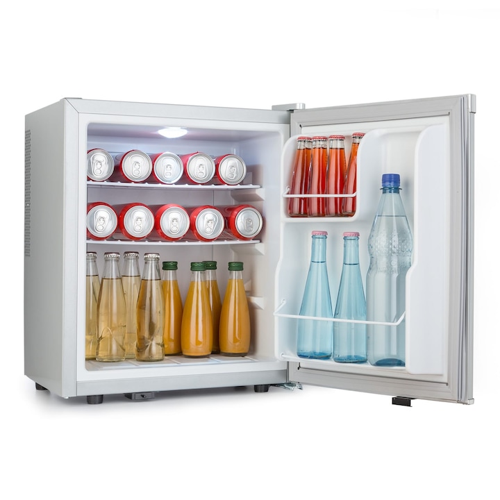 Mini frigider Klarstein Happy Hour 38 L, 26 dB, 3 rafturi, pentru băuturi, dimensiuni 43x51x41cm