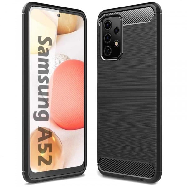 Husa Flexibila Antisoc Carbon pentru Samsung Galaxy A52 4G / A52 5G / A52s 5G, Negru