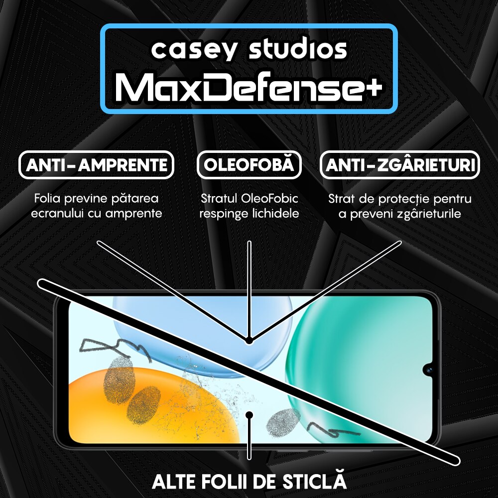 Folie Sticla CASEY STUDIOS™ compatibila cu Honor X5c Plus, Full Cover 3D, Full Glue, Sticla Securizata, Duritate Militara, Ultra HD, Protectie Profesionala Ecran 3D, Anti Zgarieturi, Anti Socuri, Margini Negre