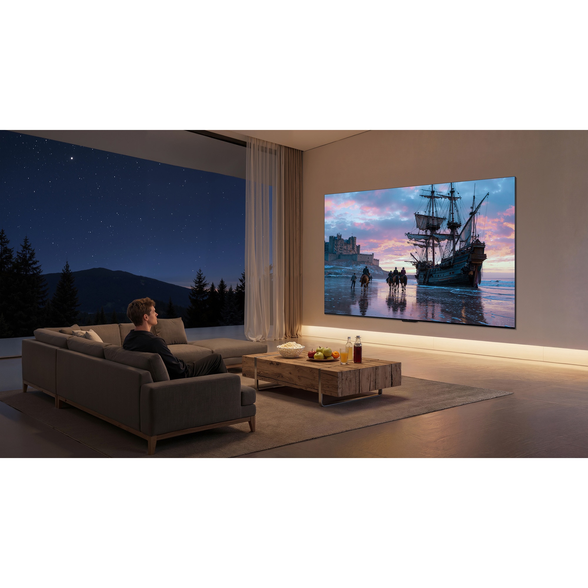Televizor TCL SQD-MiniLed 98C7L, 248 cm, Smart Google TV, 4K Ultra HD, 144Hz, Sunet Bang & Olufsen, Clasa D (Model 2026)