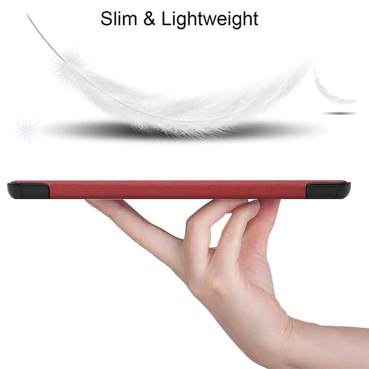 Husa tableta din piele pentru Apple iPad Pro 11 (2024), Protectie Completa, Functie de Stand, Rosu