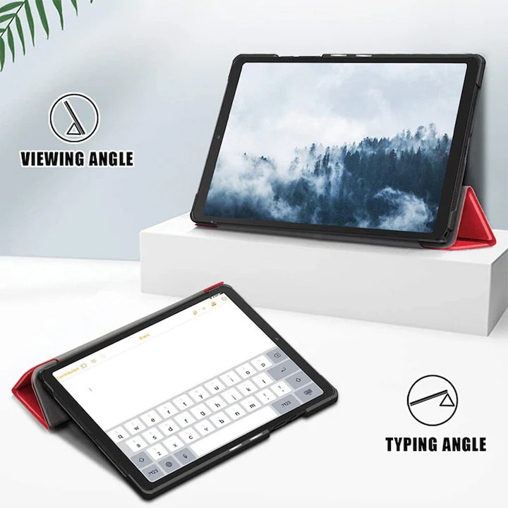 Husa tableta din piele pentru Apple iPad Pro 11 (2024), Protectie Completa, Functie de Stand, Rosu