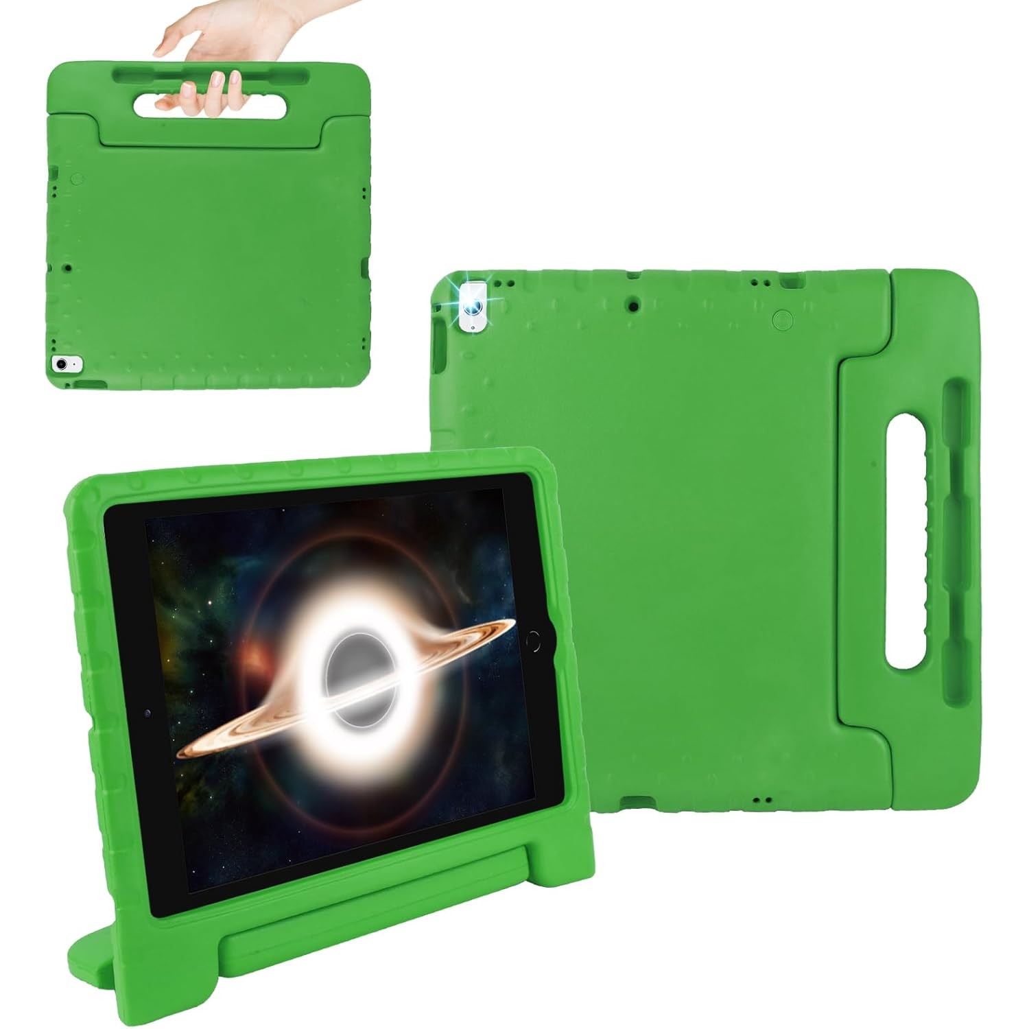 Husa Lotusif pentru iPad Pro 12.9 inch, EVA rezistentă, suport și mânere, verde