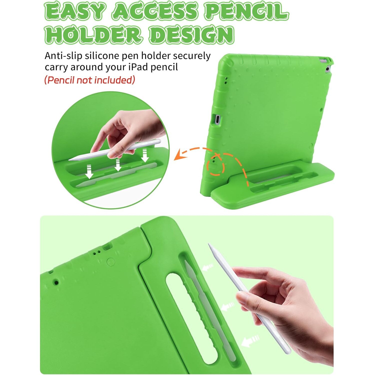 Husa Lotusif pentru iPad Pro 12.9 inch, EVA rezistentă, suport și mânere, verde