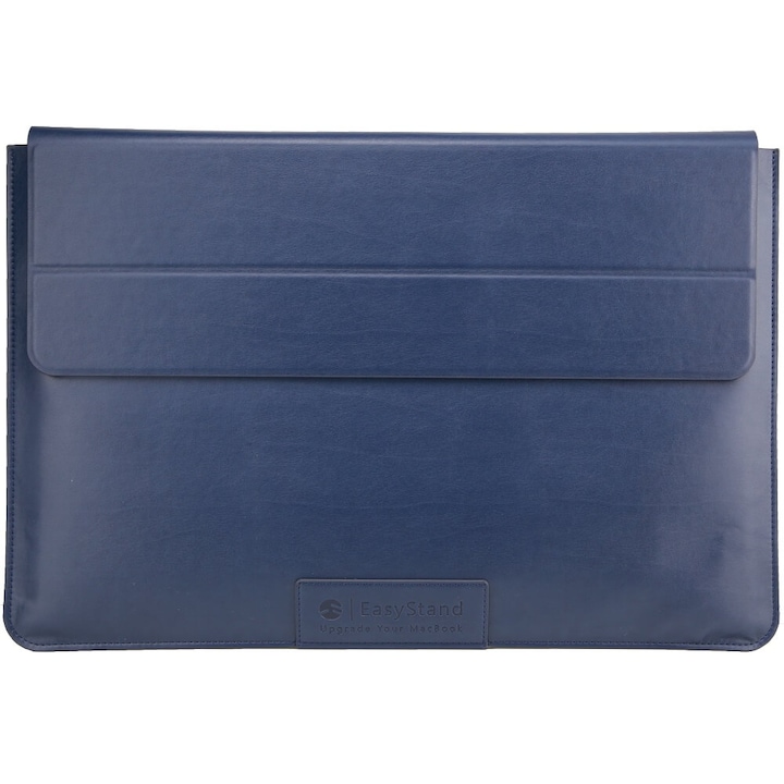 Husa din piele cu suport pentru MacBook Pro 13, MacBook Air 13, SwitchEasy EasyStand (albastru)