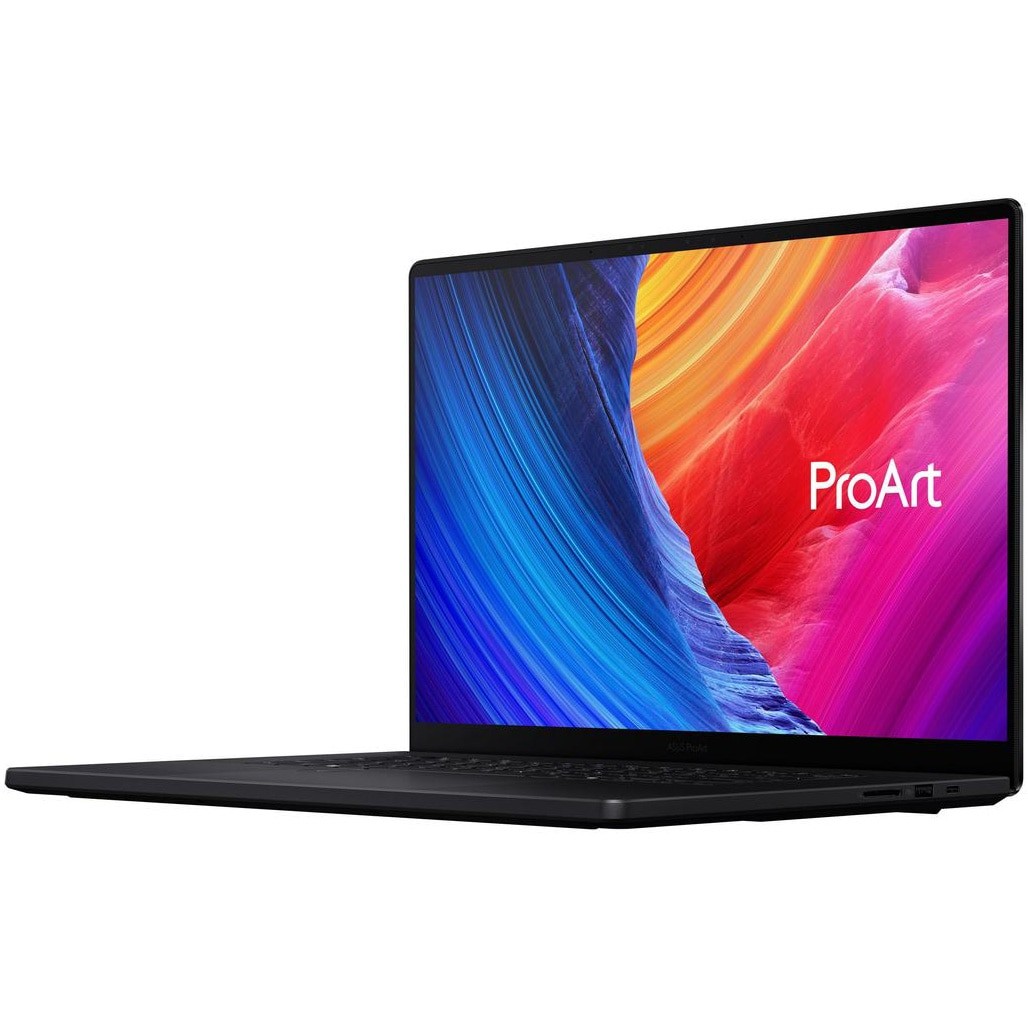 Laptop ASUS ProArt P16 H7606WP cu procesor AMD Ryzen™ AI 9 HX 370 pana la 5.1GHz, 16'', 3K, OLED, 120Hz, Touch, 64GB LPDDR5X RAM, 1TB SSD, NVIDIA® GeForce RTX™ 5070 8GB GDDR7, Windows 11 Pro, Nano Black