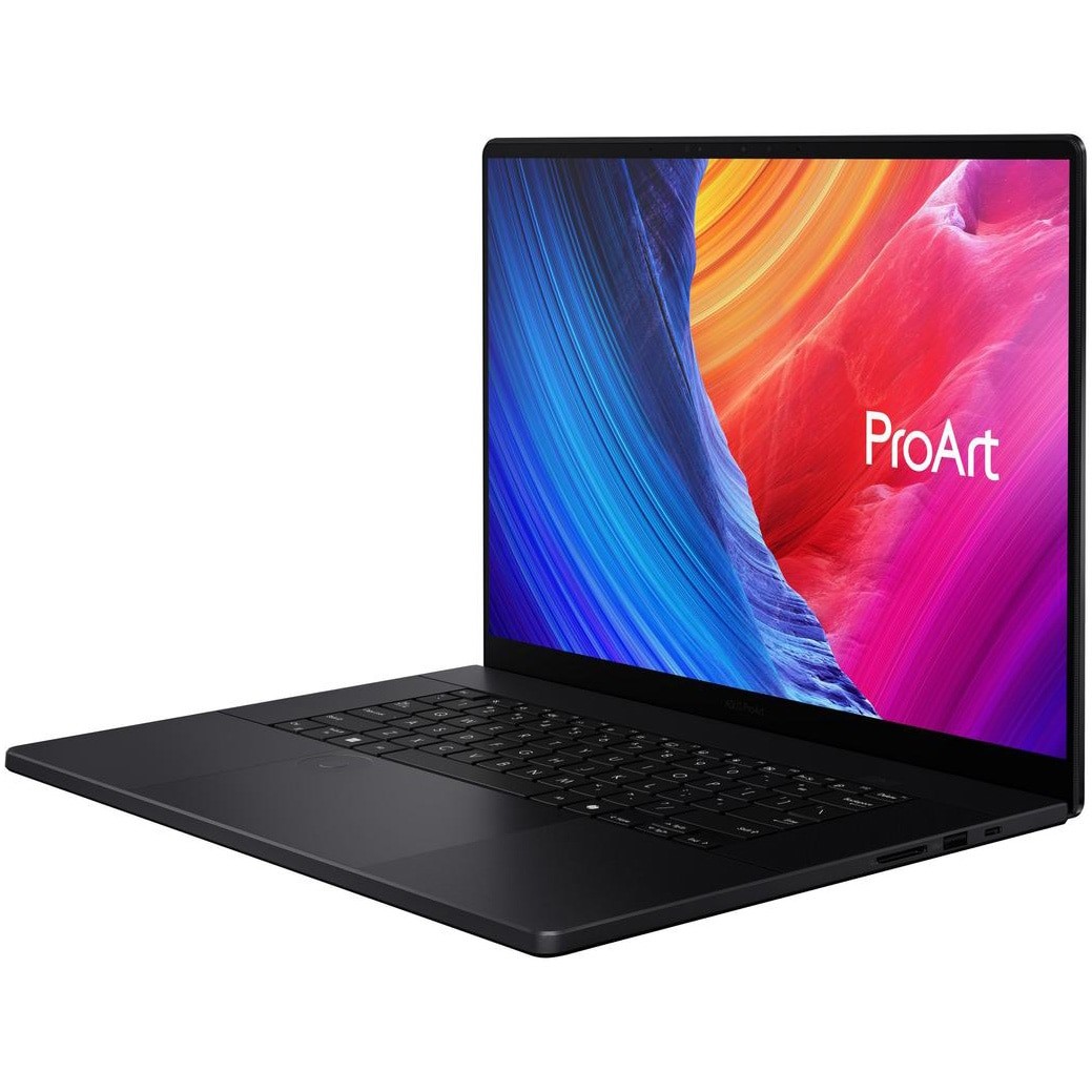 Laptop ASUS ProArt P16 H7606WP cu procesor AMD Ryzen™ AI 9 HX 370 pana la 5.1GHz, 16'', 3K, OLED, 120Hz, Touch, 64GB LPDDR5X RAM, 1TB SSD, NVIDIA® GeForce RTX™ 5070 8GB GDDR7, Windows 11 Pro, Nano Black