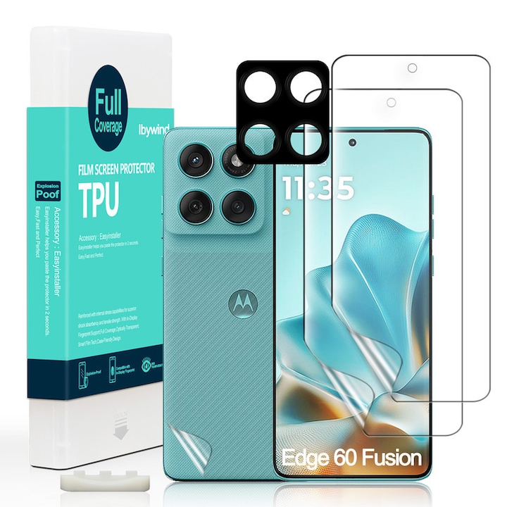 Folie Sticla Ibywind pentru Motorola Edge 60 Fusion 5G, Pachet 2, TPU, protectie pentru obiectiv, Montaj Usor, Ultra HD, Anti Zgarieturi, Anti Socuri