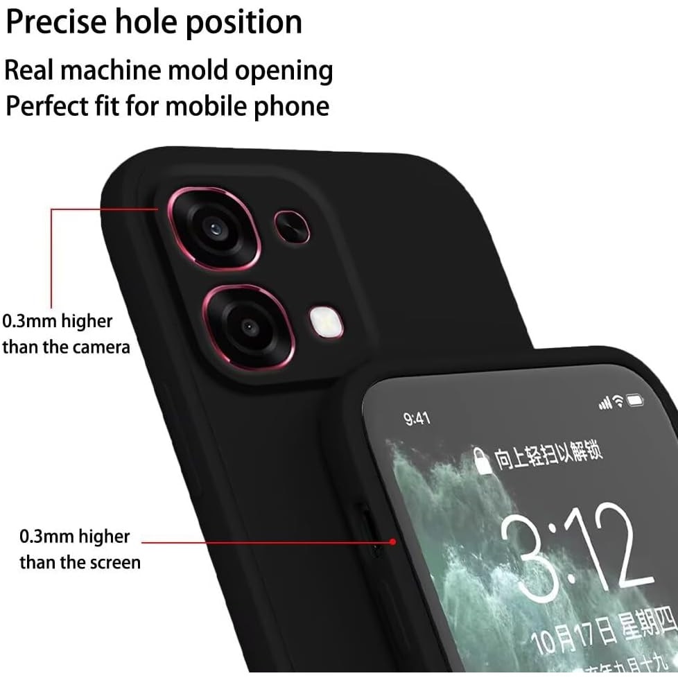 Husa pentru Oppo A6 Pro Liquid Silicone, subtire, captusita cu microfibra, anti amprenta, protectie camera foto, negru