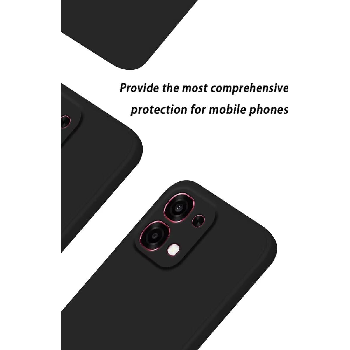 Husa pentru Oppo A6 Pro Liquid Silicone, subtire, captusita cu microfibra, anti amprenta, protectie camera foto, negru