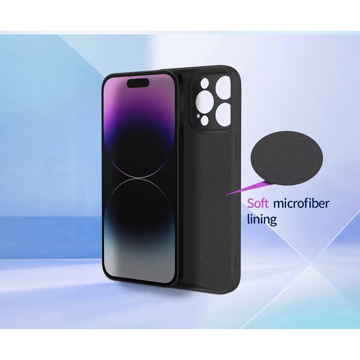 Husa pentru Oppo A6 Pro Liquid Silicone, subtire, captusita cu microfibra, anti amprenta, protectie camera foto, negru