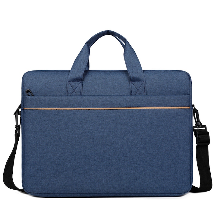 Geanta laptop 15-16 inch, ORBER, geanta de umar subtire, capacitate mare, business, oxford impermeabila, ultra-usoara, anti-soc, respirabila, pentru notebook, stil modern，albastru