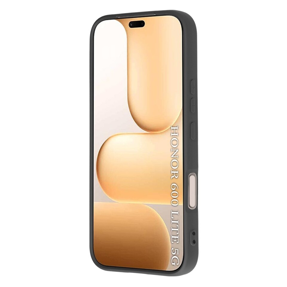 Husa pentru Honor 600 Lite din Silicon Catifelat, Antisoc, set cu sticker, SoftElegance, Negru