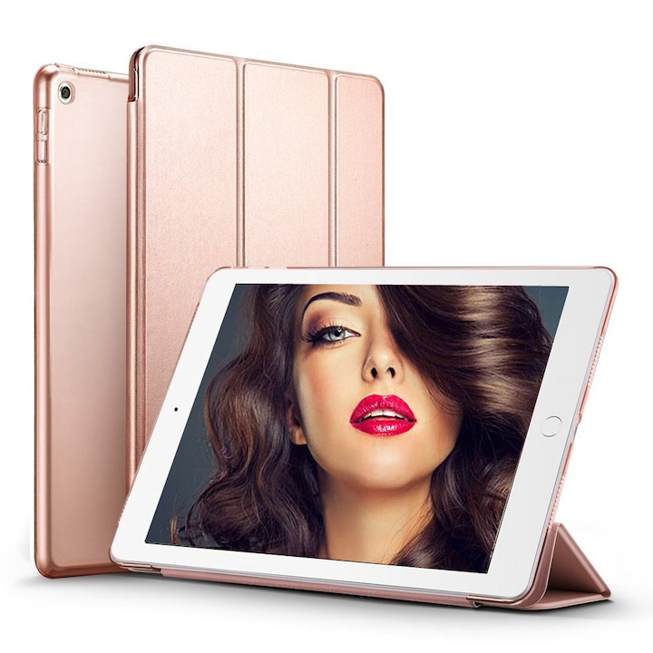 Husa Tableta Apple iPad 9.7" 2/3/4Th Generation IPad Air 2/3/4 ofera protectie Lux Rose + Inel