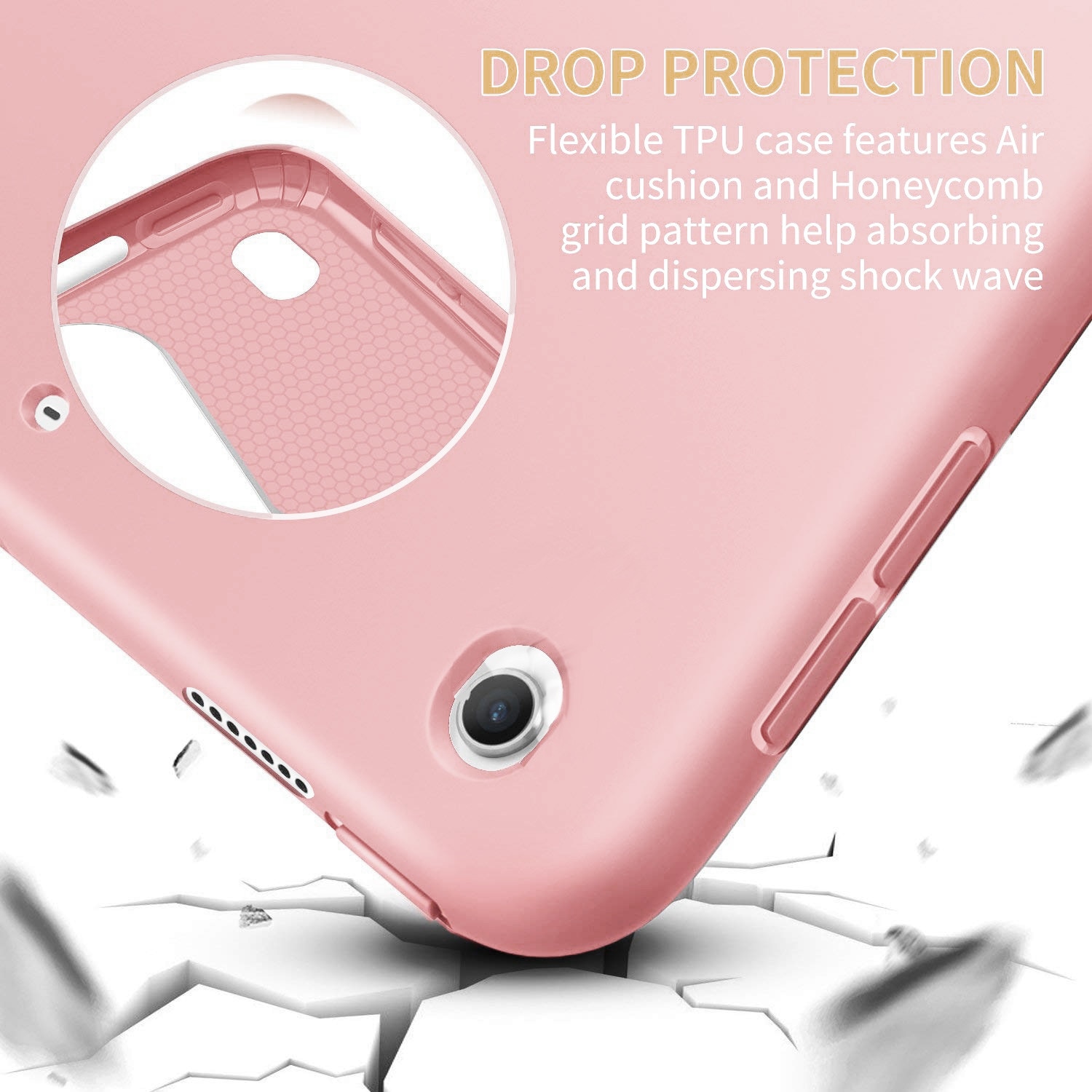 Husa Tableta Apple iPad 9.7" 2/3/4Th Generation IPad Air 2/3/4 ofera protectie Lux Rose + Inel