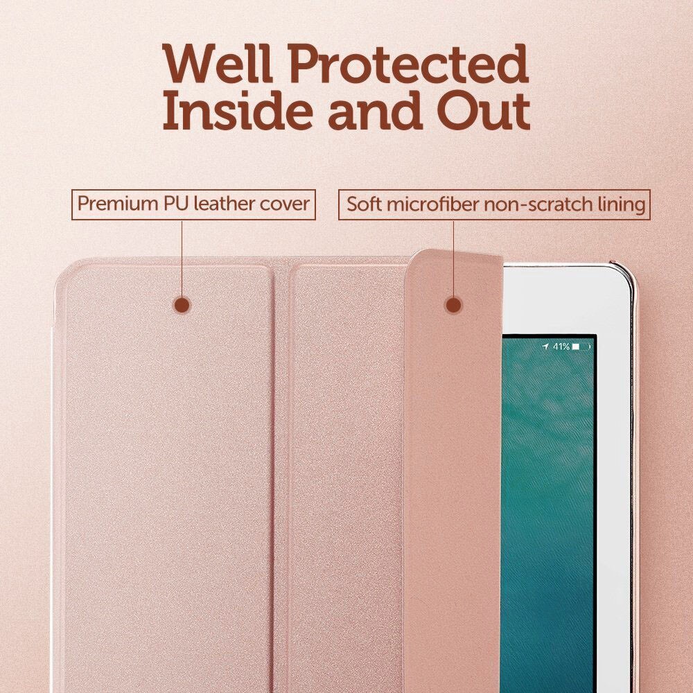 Husa Tableta Apple iPad 9.7" 2/3/4Th Generation IPad Air 2/3/4 ofera protectie Lux Rose + Inel