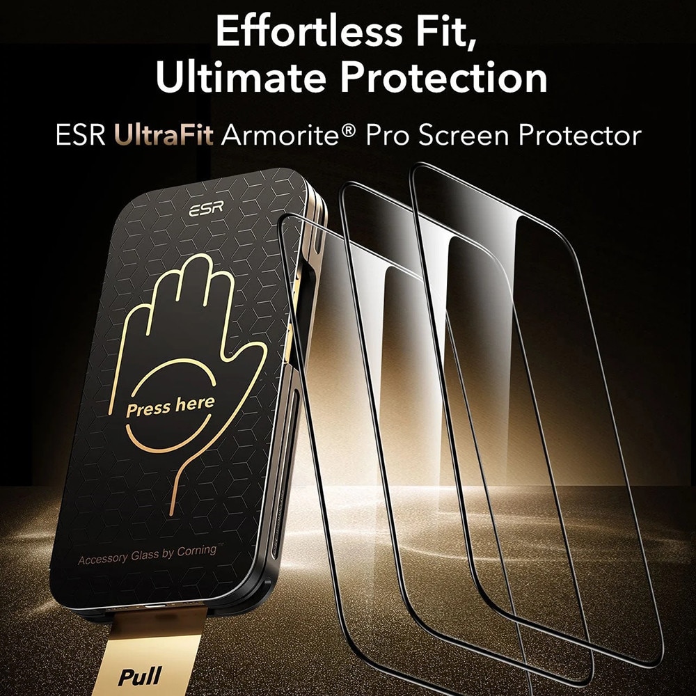 Folie pentru iPhone 17 Pro Max (set 3) - ESR Corning Corning Gorilla Glass UltraFita„¢ - Clear