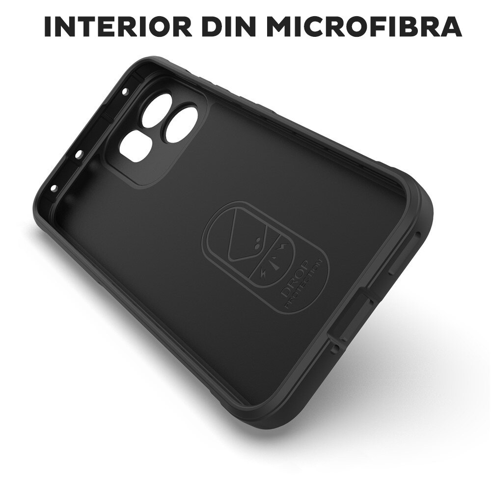 Husa pentru Oppo Reno 14 F / Reno 14 FS 5G DaDen® Magic Shield, Antisoc, Interior microfibra, TPU, Negru