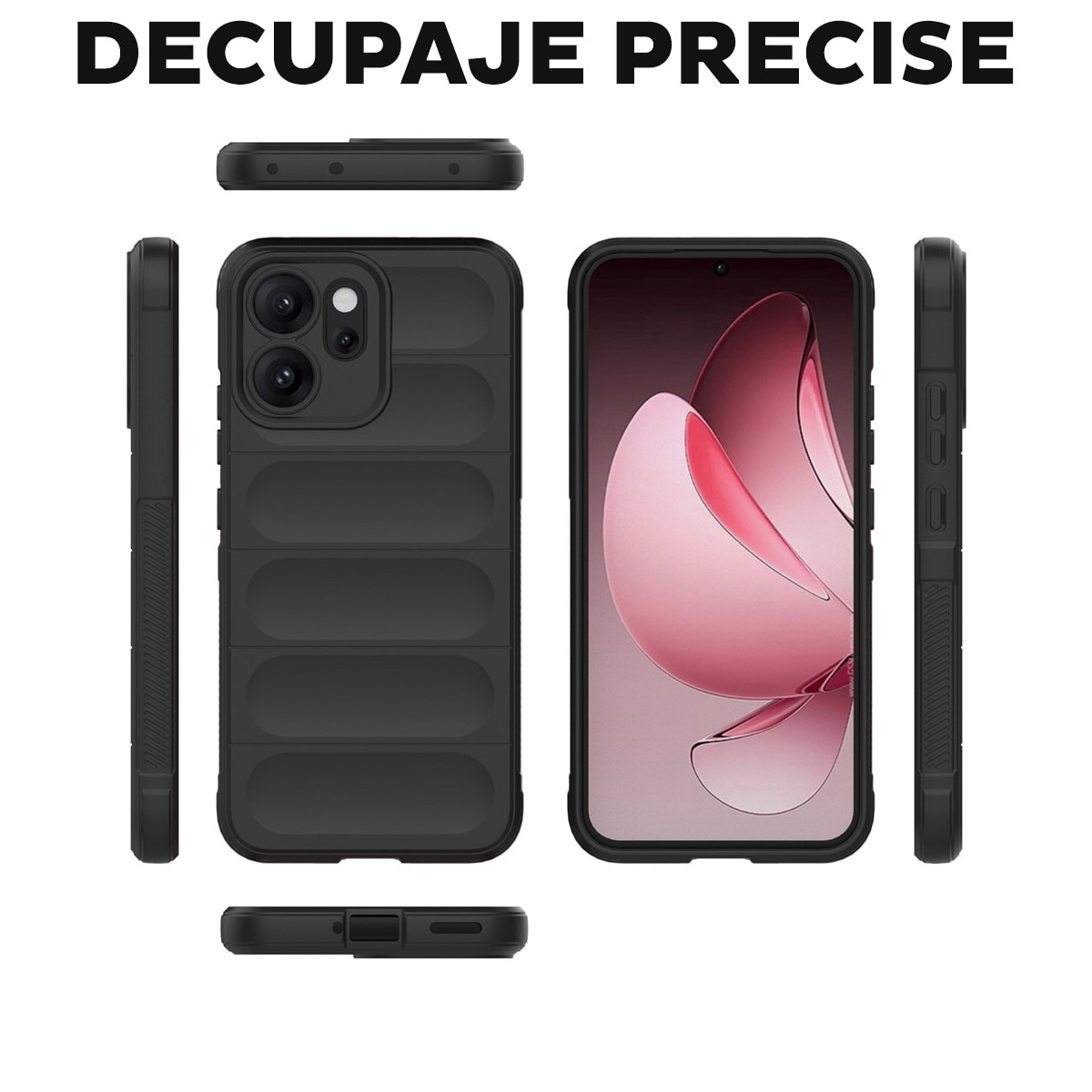 Husa pentru Oppo Reno 14 F / Reno 14 FS 5G DaDen® Magic Shield, Antisoc, Interior microfibra, TPU, Negru