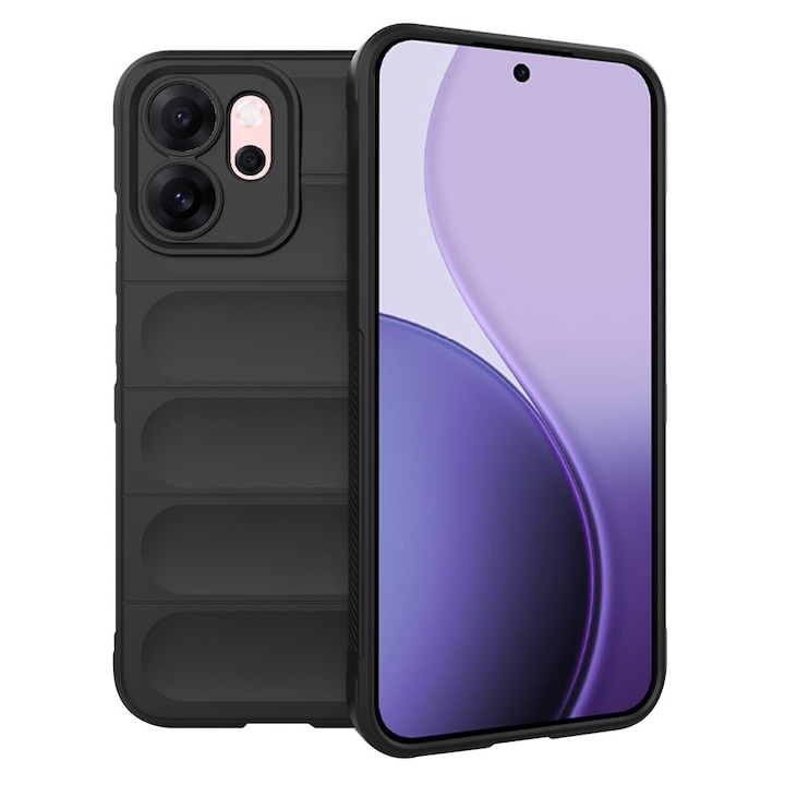 Husa pentru Oppo Reno 14 F / Reno 14 FS 5G DaDen® Magic Shield, Antisoc, Interior microfibra, TPU, Negru