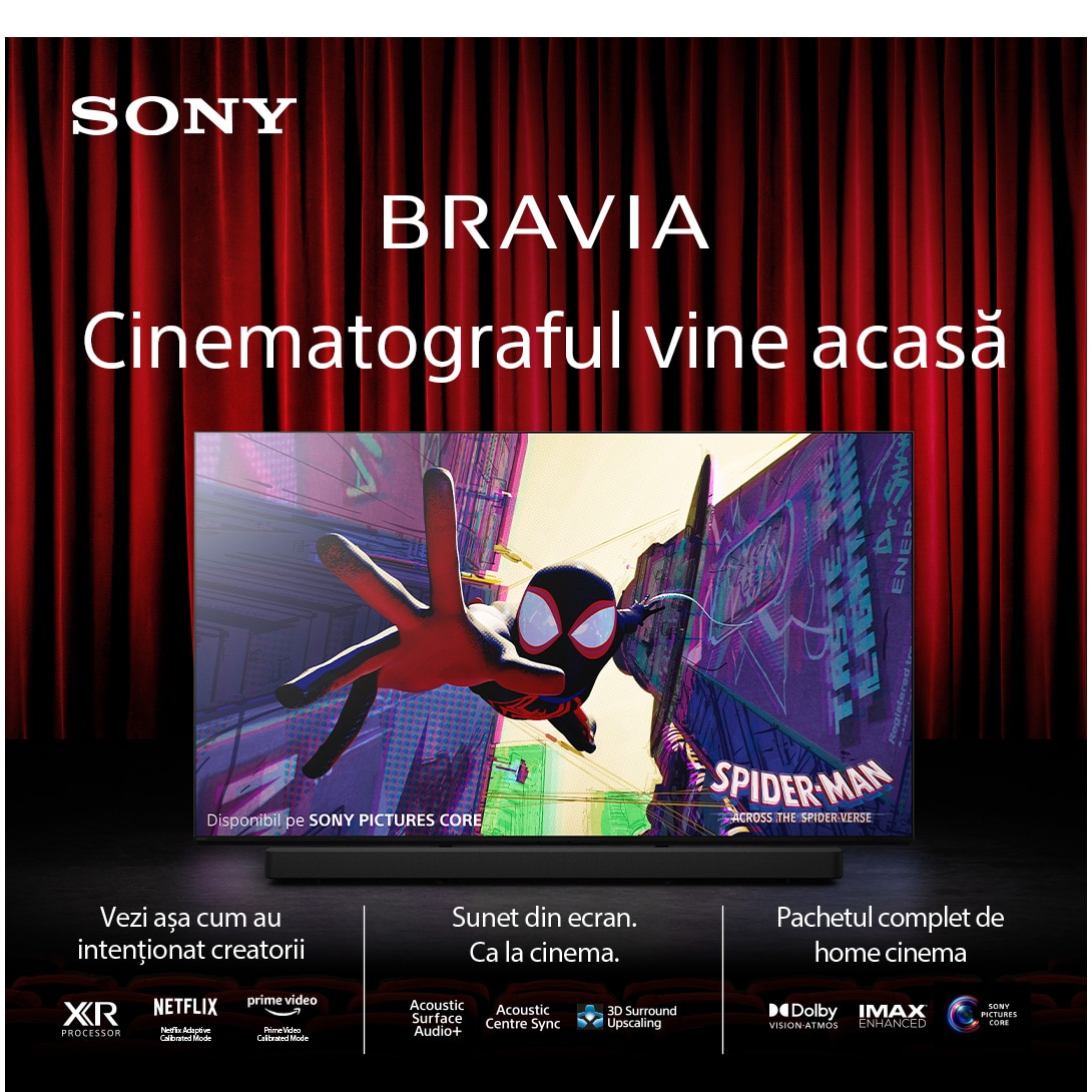 RESIGILAT: Televizor Sony BRAVIA 7 QLED XR l Mini LED 65XR70, 164 cm, Smart Google TV, 4K Ultra HD, 100 Hz, Clasa D