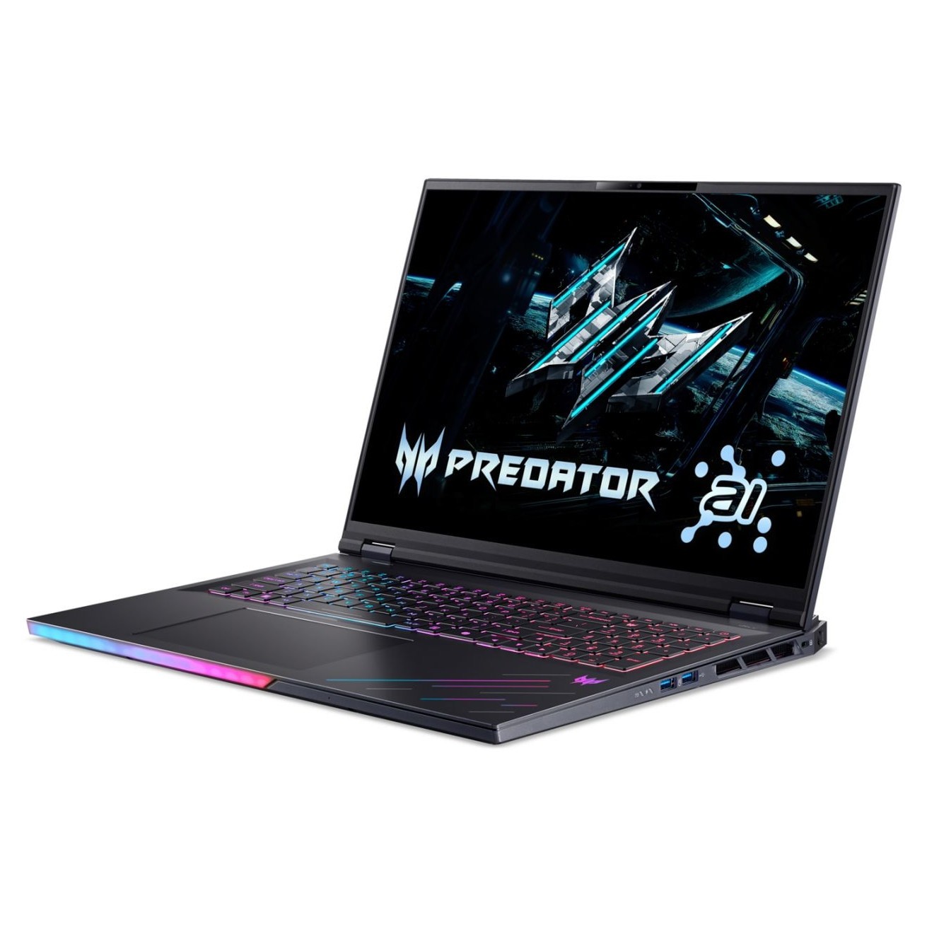 Laptop Acer Gaming 18" Predator Helios 18 AI PH18-73, WQXGA Mini LED 250Hz, Procesor Intel® Core™ Ultra 9 275HX (36M Cache, up to 5.40 GHz), 64GB DDR5, 2TB SSD, GeForce RTX 5080 16GB, Win 11 Pro, Abyssal Black