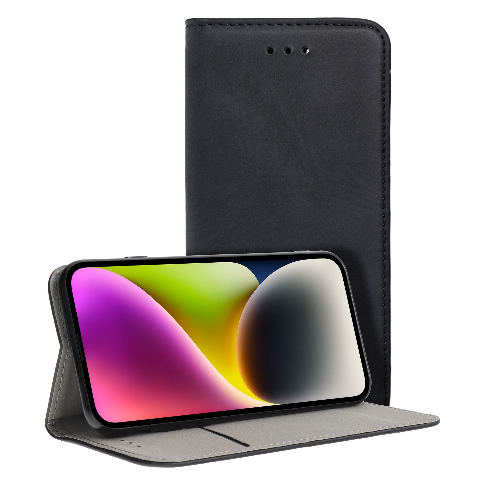 Husa Daden tip carte pentru Samsung A05, Suport card, Functie de Stand si Inchidere Magnetica, Protectie Sporita, Negru