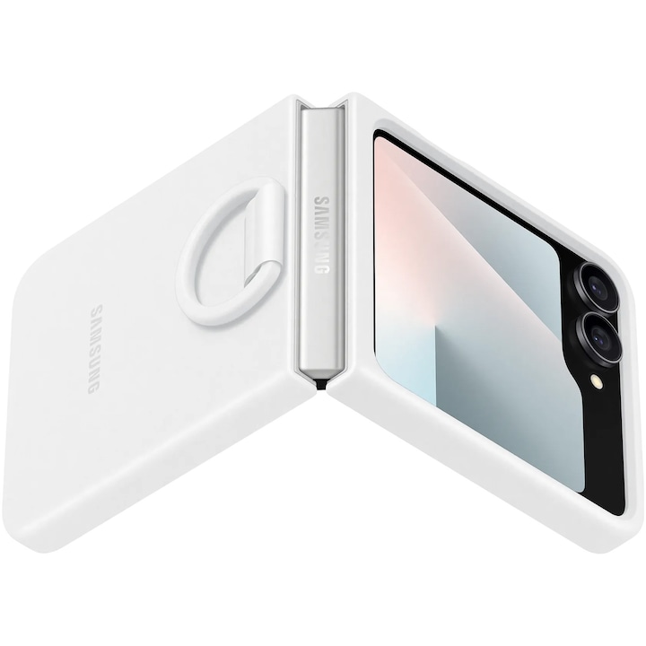 Husa de protectie Samsung Silicone Case pentru Galaxy Flip7, White