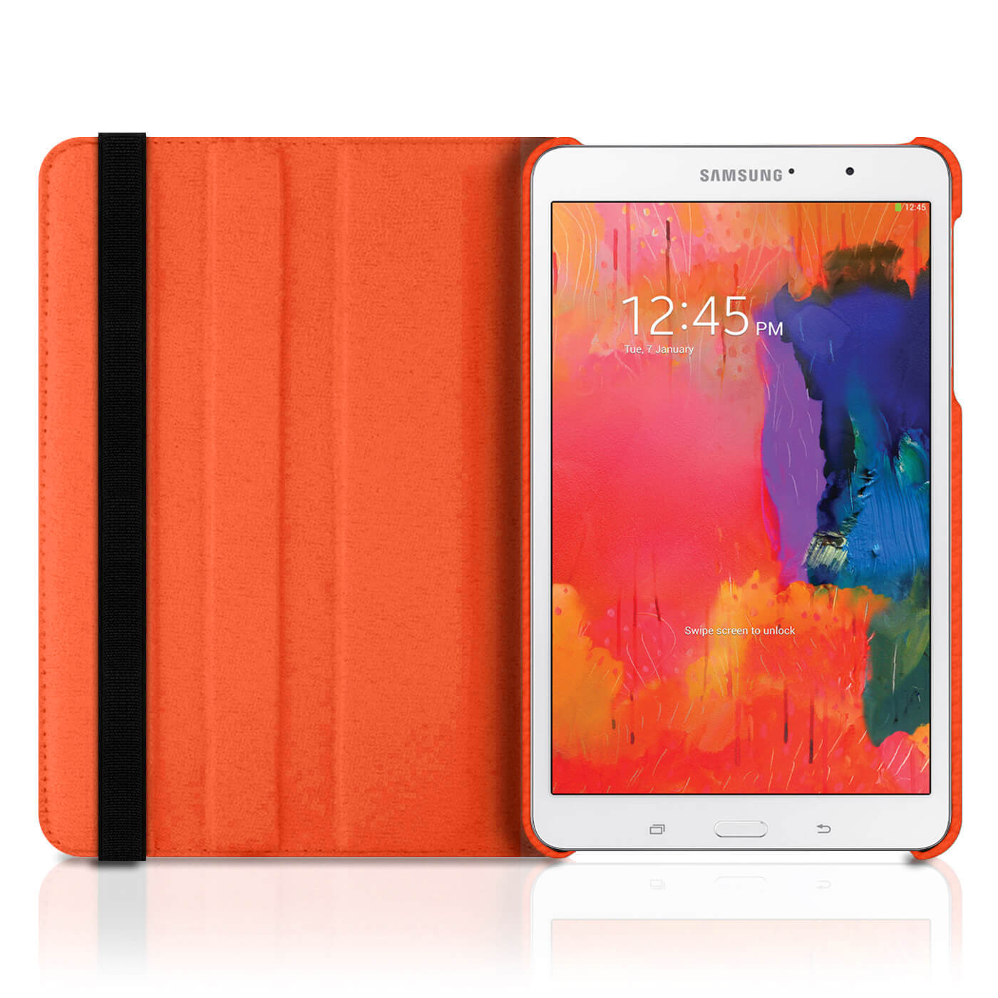 Husa de protectie tableta 360 ° pentru Samsung Galaxy Tab Pro 8.4/ T320, Piele ecologica, Portocaliu