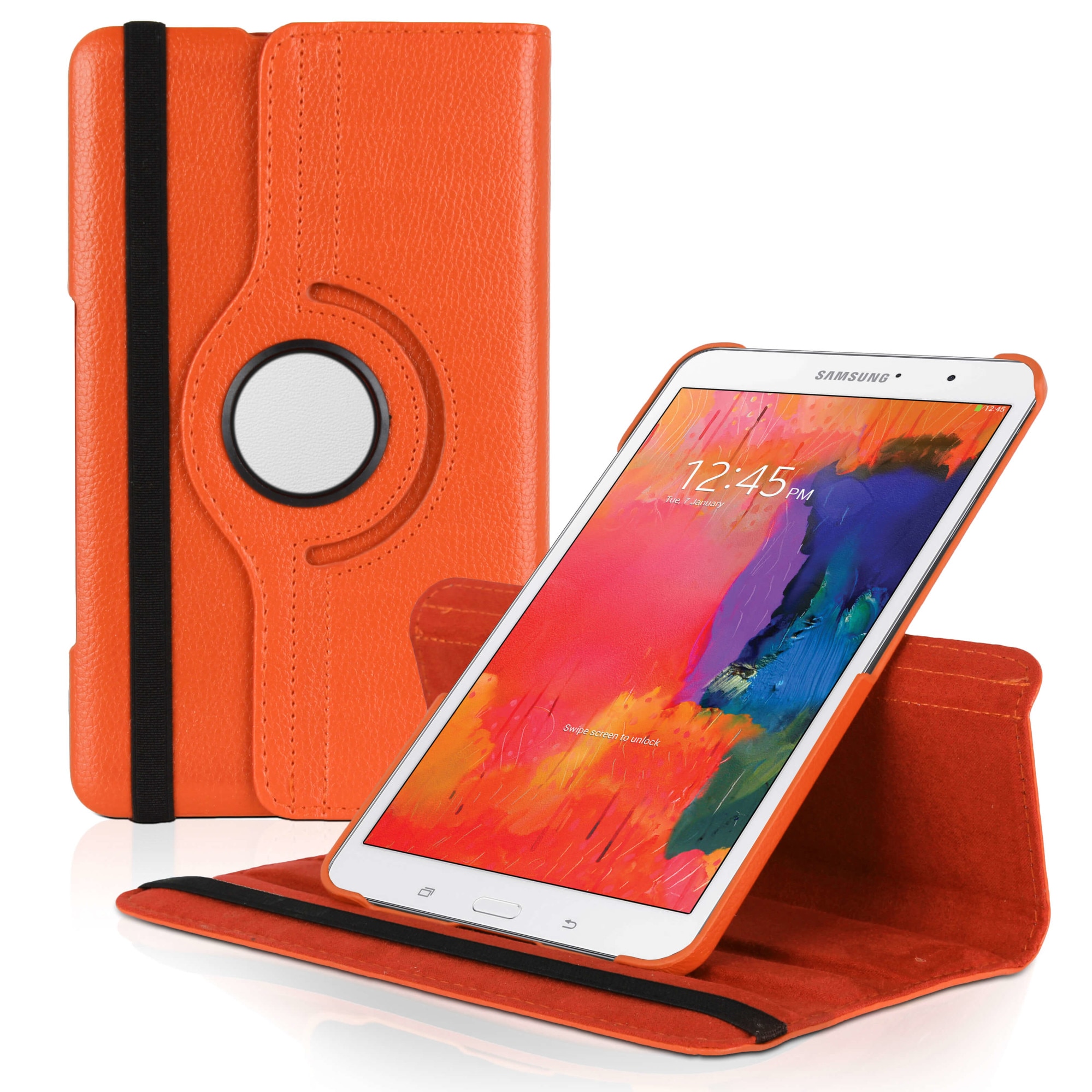 Husa de protectie tableta 360 ° pentru Samsung Galaxy Tab Pro 8.4/ T320, Piele ecologica, Portocaliu