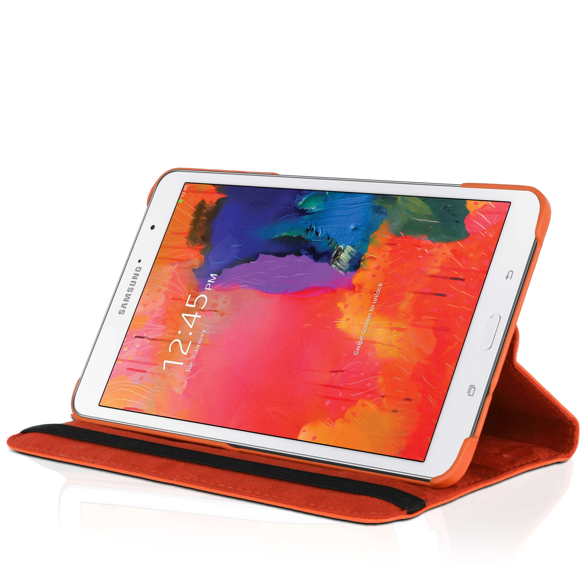 Husa de protectie tableta 360 ° pentru Samsung Galaxy Tab Pro 8.4/ T320, Piele ecologica, Portocaliu