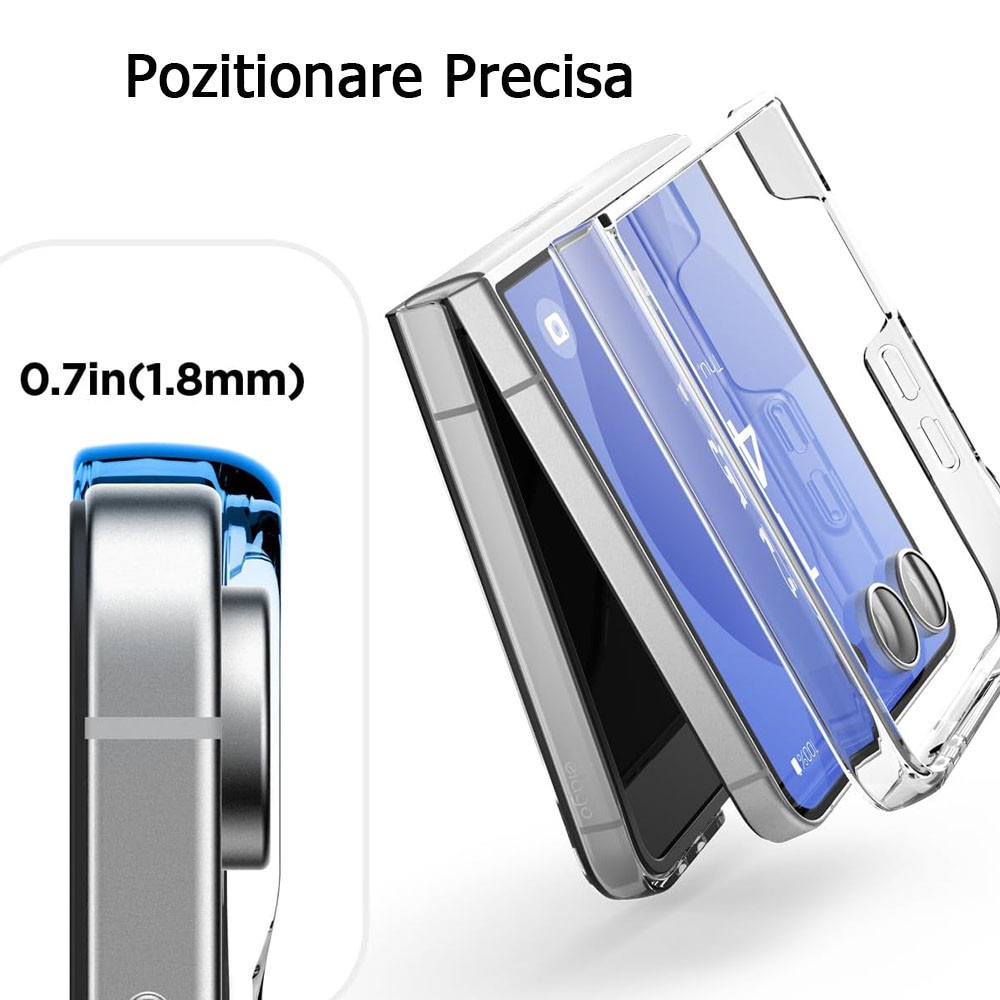 Husa telefon, GUIXUAN, compatibila Samsung Galaxy Z Flip 7 / Flip7, MagSafe, Policarbonat, Anti-zgarieturi, Transparent