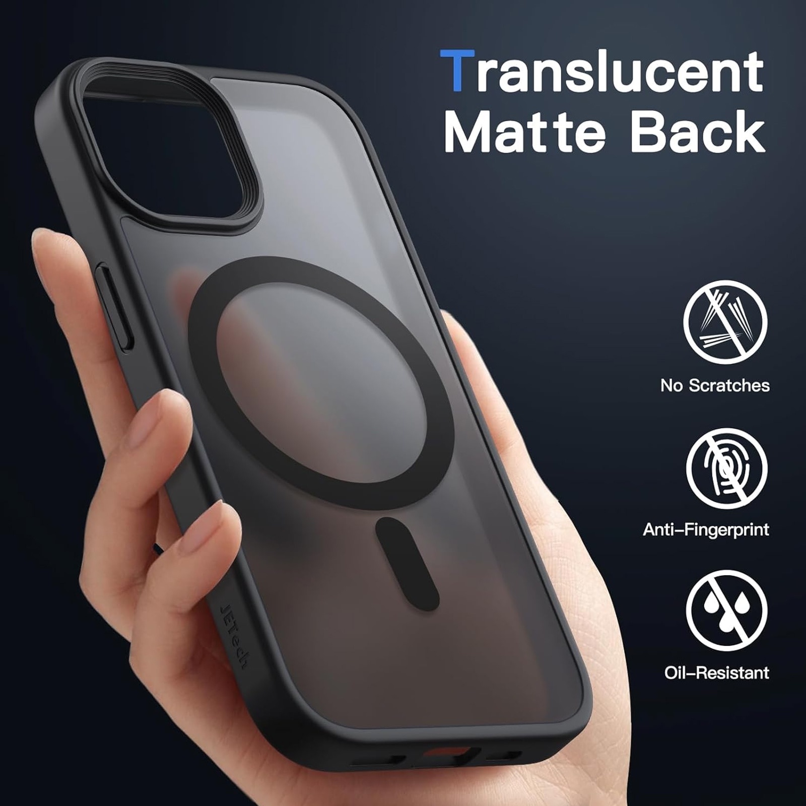 Husa De Protectie Pentru Iphone 15, Zggzerg, Magnetica, Cu carpa de curatare, Design slim, Cu decupaje camere, Margini ridicate, Anti-fall, Schockproof, Waterproof, Pentru incarcare wireless, TPU+PC, Negru