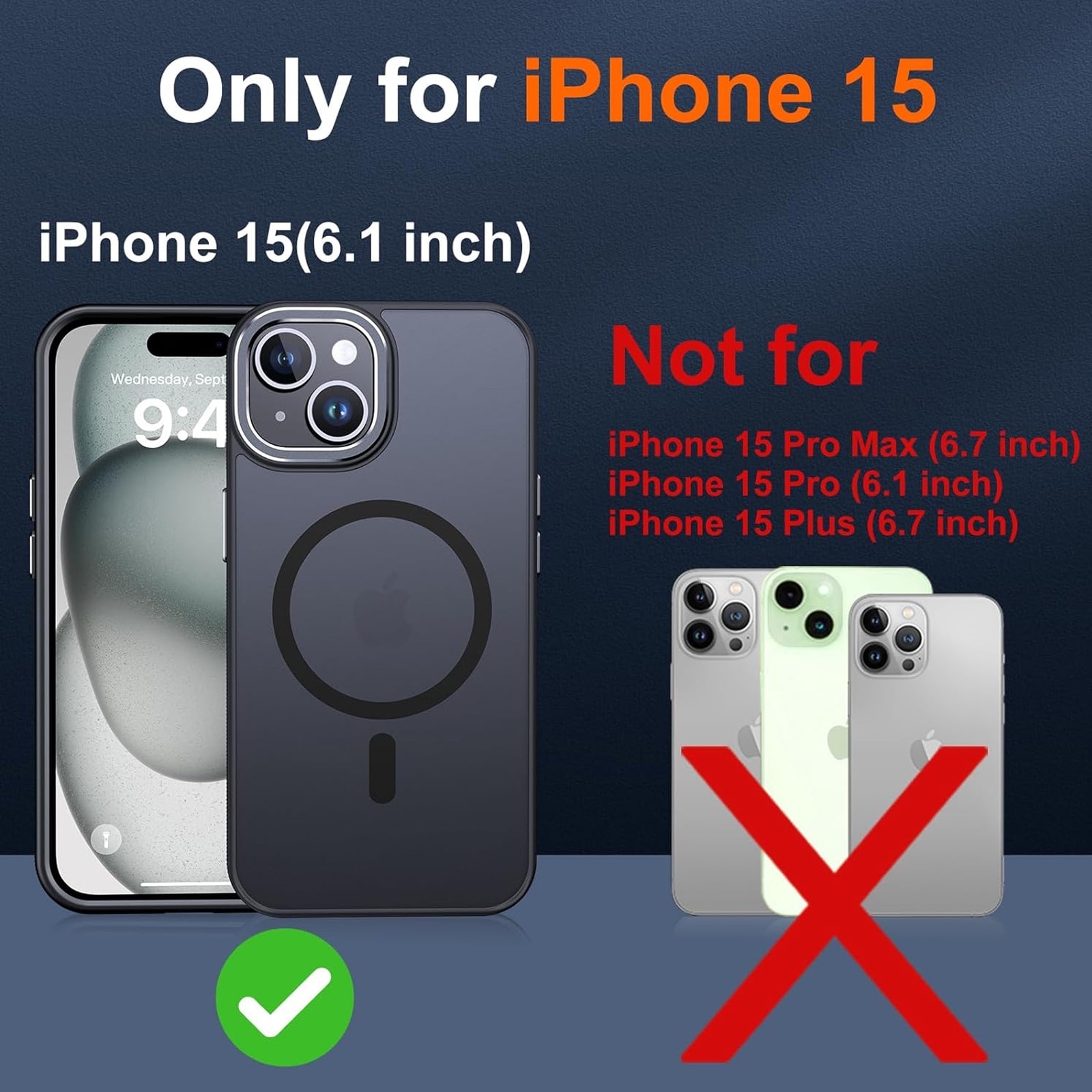 Husa De Protectie Pentru Iphone 15, Zggzerg, Magnetica, Cu carpa de curatare, Design slim, Cu decupaje camere, Margini ridicate, Anti-fall, Schockproof, Waterproof, Pentru incarcare wireless, TPU+PC, Negru
