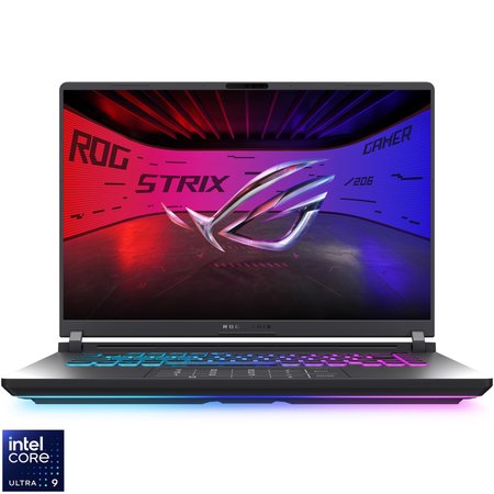 Laptop Gaming ASUS ROG Strix G16 G615LR cu procesor Intel® Core™ Ultra 9 275HX pana la 5.4GHz, 16", 2.5K WQXGA, IPS, 240Hz, G-Sync, 32GB DDR5, 2TB SSD, GeForce RTX™ 5070 Ti 12GB GDDR7, No OS, Volt Green