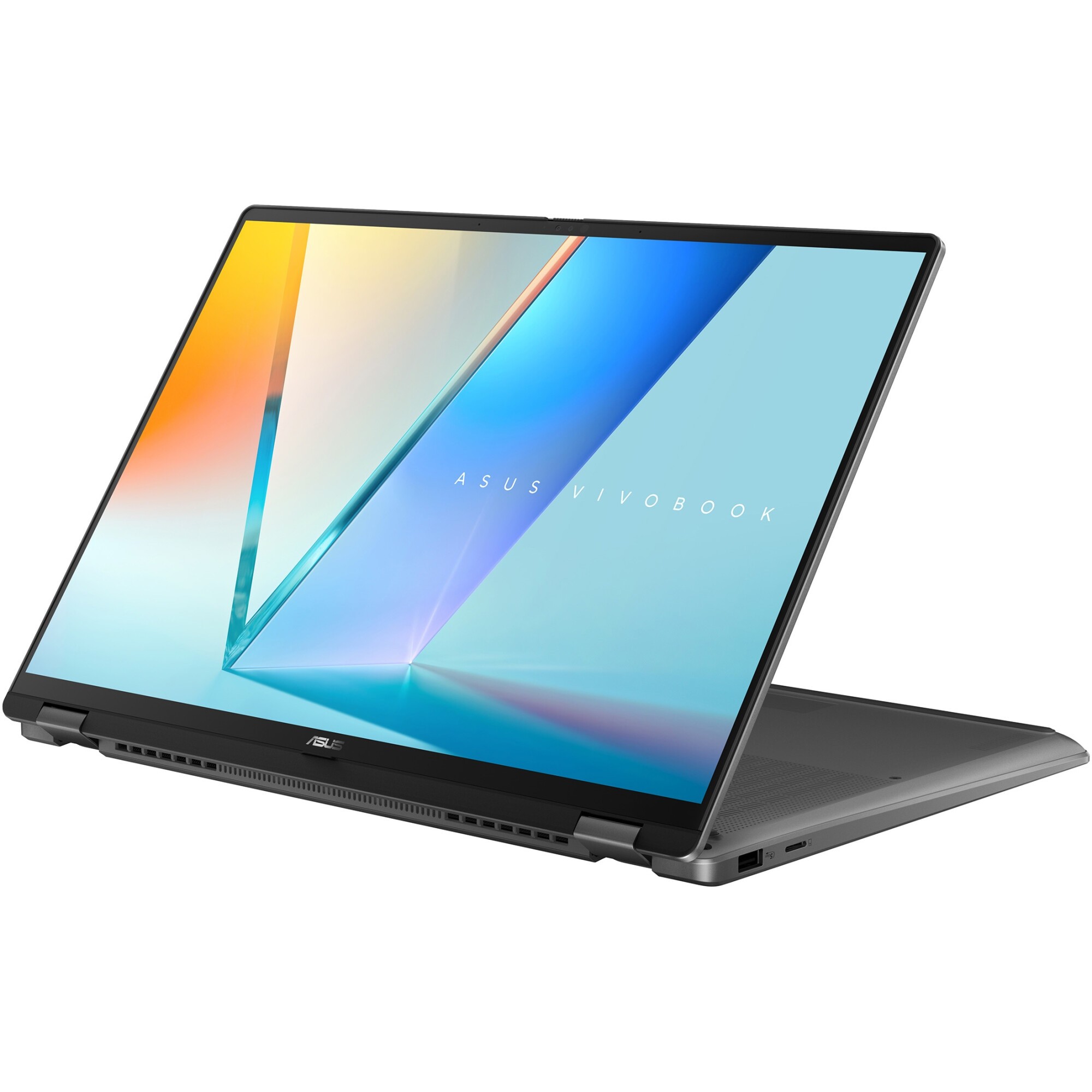Laptop ASUS Vivobook 16 Flip TP3607SA cu procesor Intel® Core™ Ultra 5 226V pana la 4.5GHz, 16'', 3K, OLED, 120Hz, Touch, 16GB LPDDR5X RAM, 1TB SSD, Intel® Arc™ Graphics, Windows 11 Pro, Matte Gray