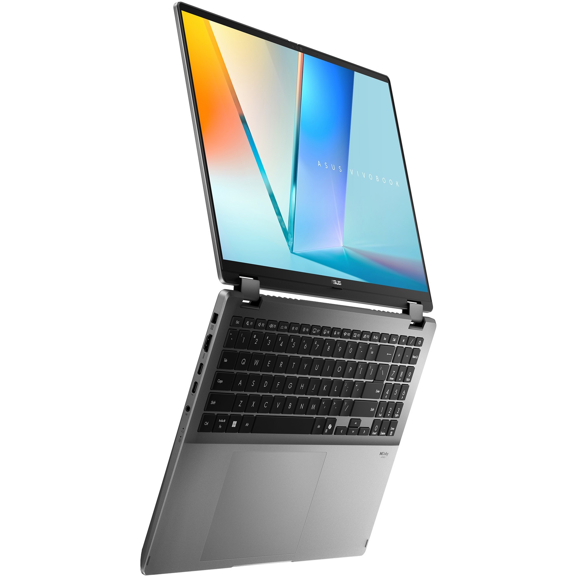 Laptop ASUS Vivobook 16 Flip TP3607SA cu procesor Intel® Core™ Ultra 5 226V pana la 4.5GHz, 16'', 3K, OLED, 120Hz, Touch, 16GB LPDDR5X RAM, 1TB SSD, Intel® Arc™ Graphics, Windows 11 Pro, Matte Gray