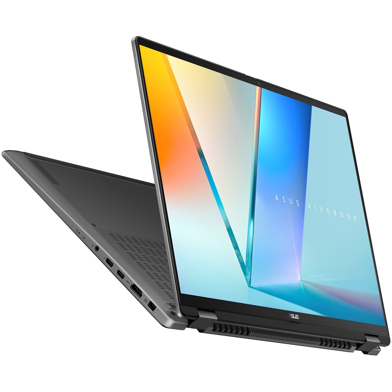 Laptop ASUS Vivobook 16 Flip TP3607SA cu procesor Intel® Core™ Ultra 5 226V pana la 4.5GHz, 16'', 3K, OLED, 120Hz, Touch, 16GB LPDDR5X RAM, 1TB SSD, Intel® Arc™ Graphics, Windows 11 Pro, Matte Gray