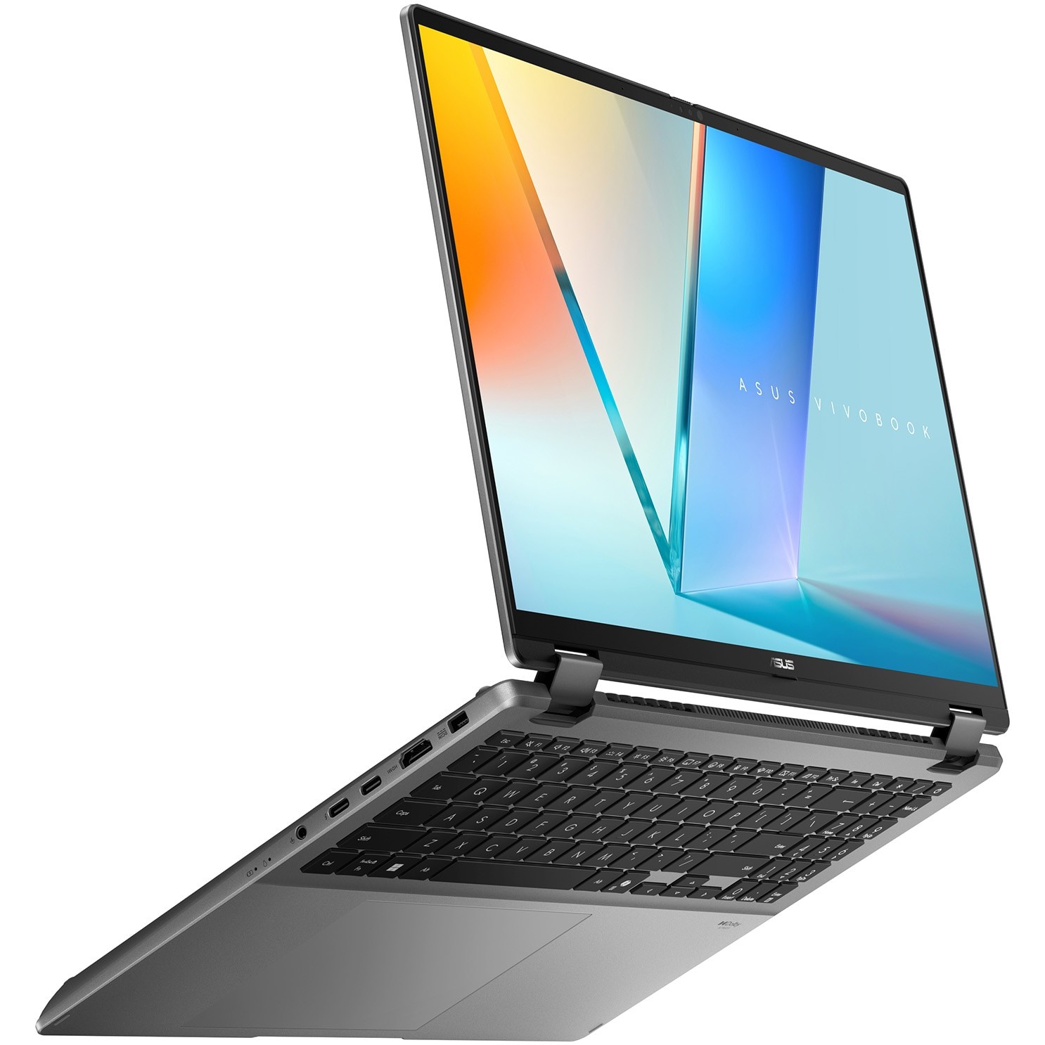 Laptop ASUS Vivobook 16 Flip TP3607SA cu procesor Intel® Core™ Ultra 5 226V pana la 4.5GHz, 16'', 3K, OLED, 120Hz, Touch, 16GB LPDDR5X RAM, 1TB SSD, Intel® Arc™ Graphics, Windows 11 Pro, Matte Gray