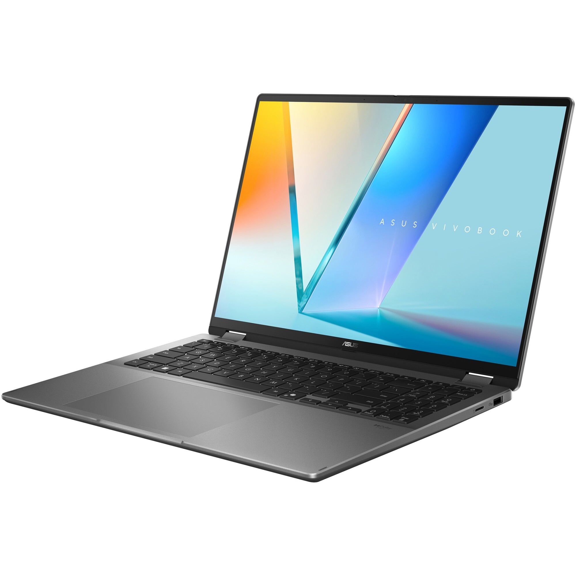 Laptop ASUS Vivobook 16 Flip TP3607SA cu procesor Intel® Core™ Ultra 5 226V pana la 4.5GHz, 16'', 3K, OLED, 120Hz, Touch, 16GB LPDDR5X RAM, 1TB SSD, Intel® Arc™ Graphics, Windows 11 Pro, Matte Gray