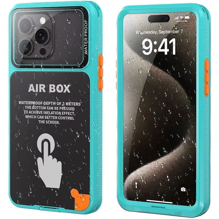 Husa pentru iPhone 12 Pro Max/13 Pro Max/14 Pro Max/ 15 Pro Max/16 Pro Max/15+/16+ - ShellBox AirBox Waterproof IP68 Case (6.7 inch) - Blue