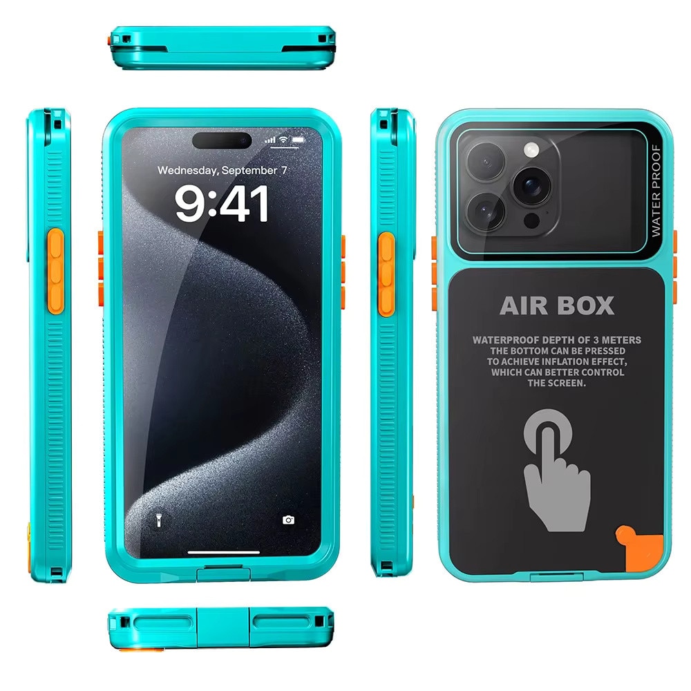 Husa pentru iPhone 12 Pro Max/13 Pro Max/14 Pro Max/ 15 Pro Max/16 Pro Max/15+/16+ - ShellBox AirBox Waterproof IP68 Case (6.7 inch) - Blue