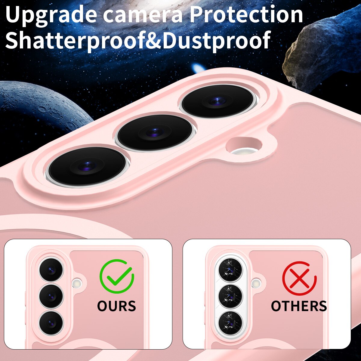 Husa de protectie pentru Samsung Galaxy S26, Omelivon, MagSafe, Protectie completa, Anti-Soc, Decupaje Precise, Incarcare Wireless, Materiale Premium, Roz deschis