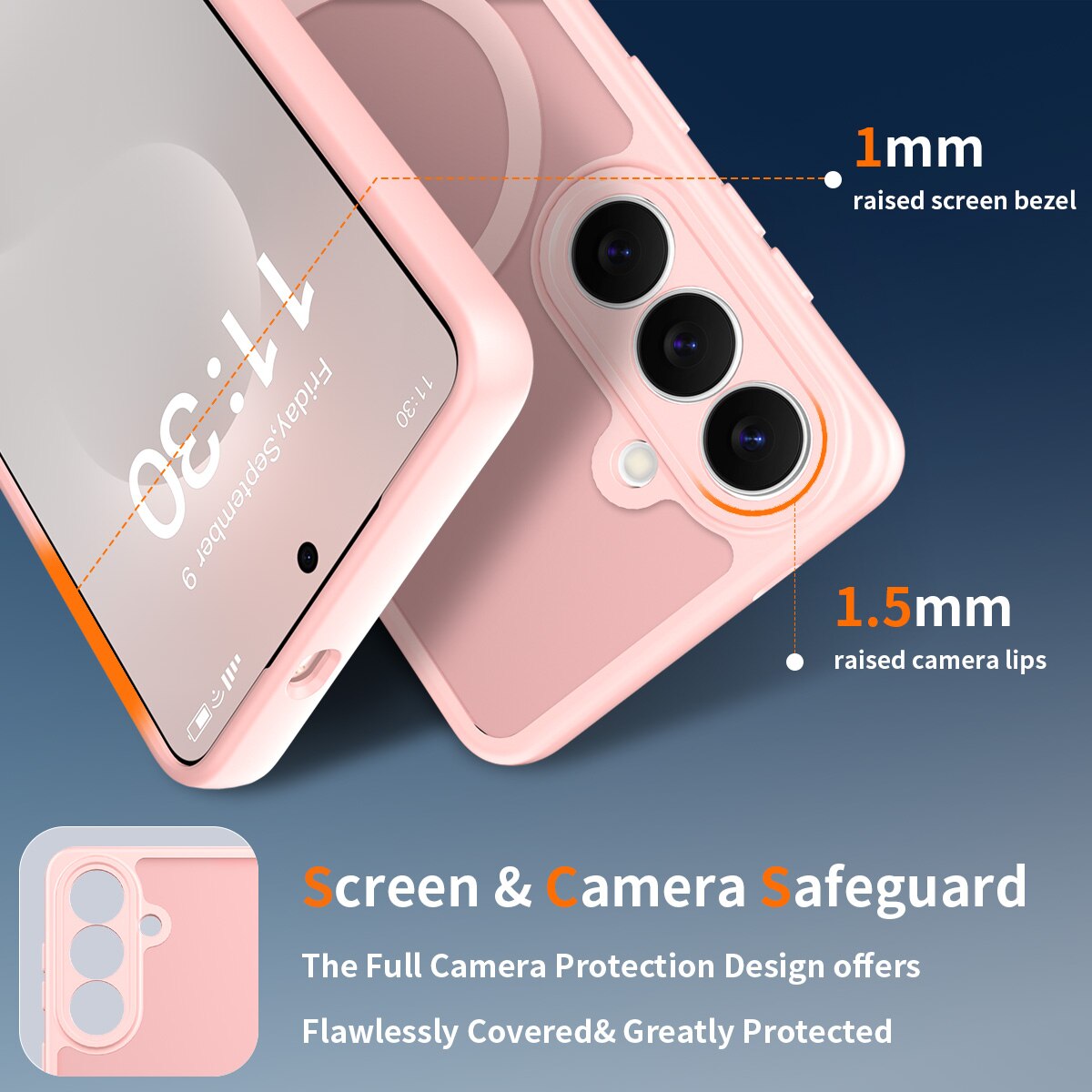 Husa de protectie pentru Samsung Galaxy S26, Omelivon, MagSafe, Protectie completa, Anti-Soc, Decupaje Precise, Incarcare Wireless, Materiale Premium, Roz deschis