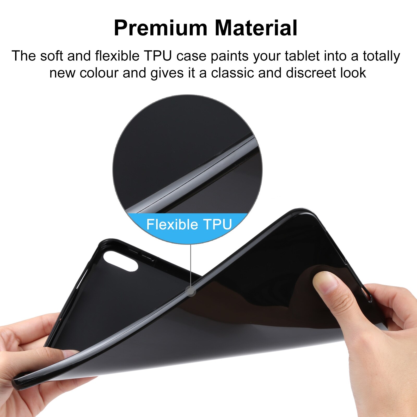 Husa tableta pentru Honor Pad X6 9.7 / Pad 6 / Pad X8 10.1, TPU, tip carte cu suport, inchidere magnetica, negru
