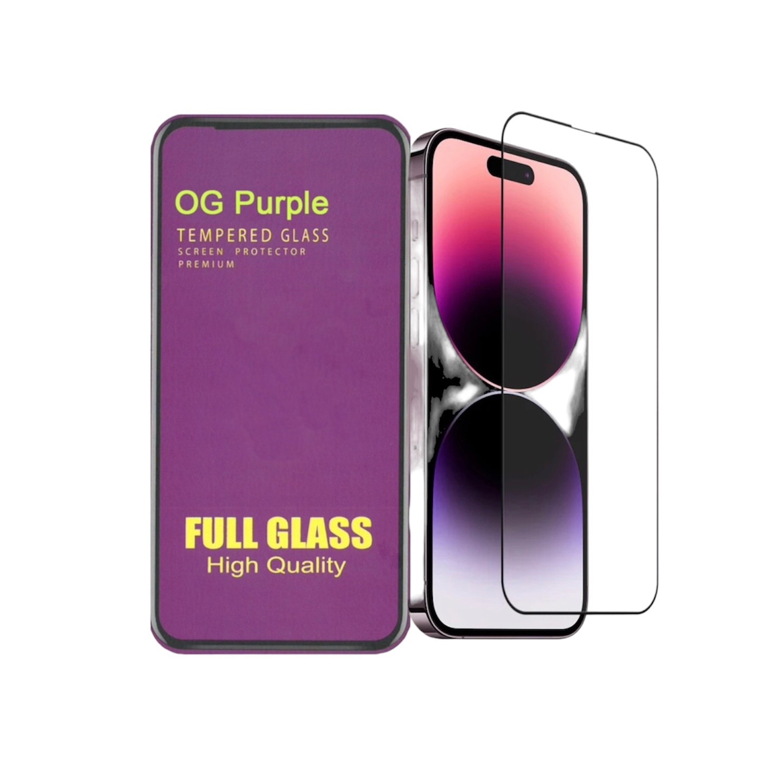 Folie Sticla OG Purple compatibil iphone 14 Pro, Protectie Profesionala Ecran 3D, full cover