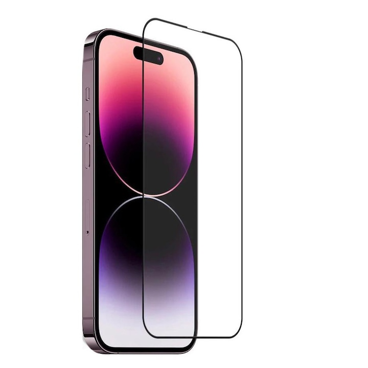Folie Sticla OG Purple compatibil iphone 14 Pro, Protectie Profesionala Ecran 3D, full cover