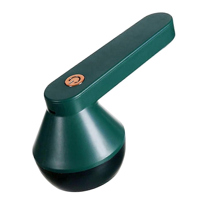 Aspirator de scame electric, 6 lame, portabil, incarcabil USB, verde inchis