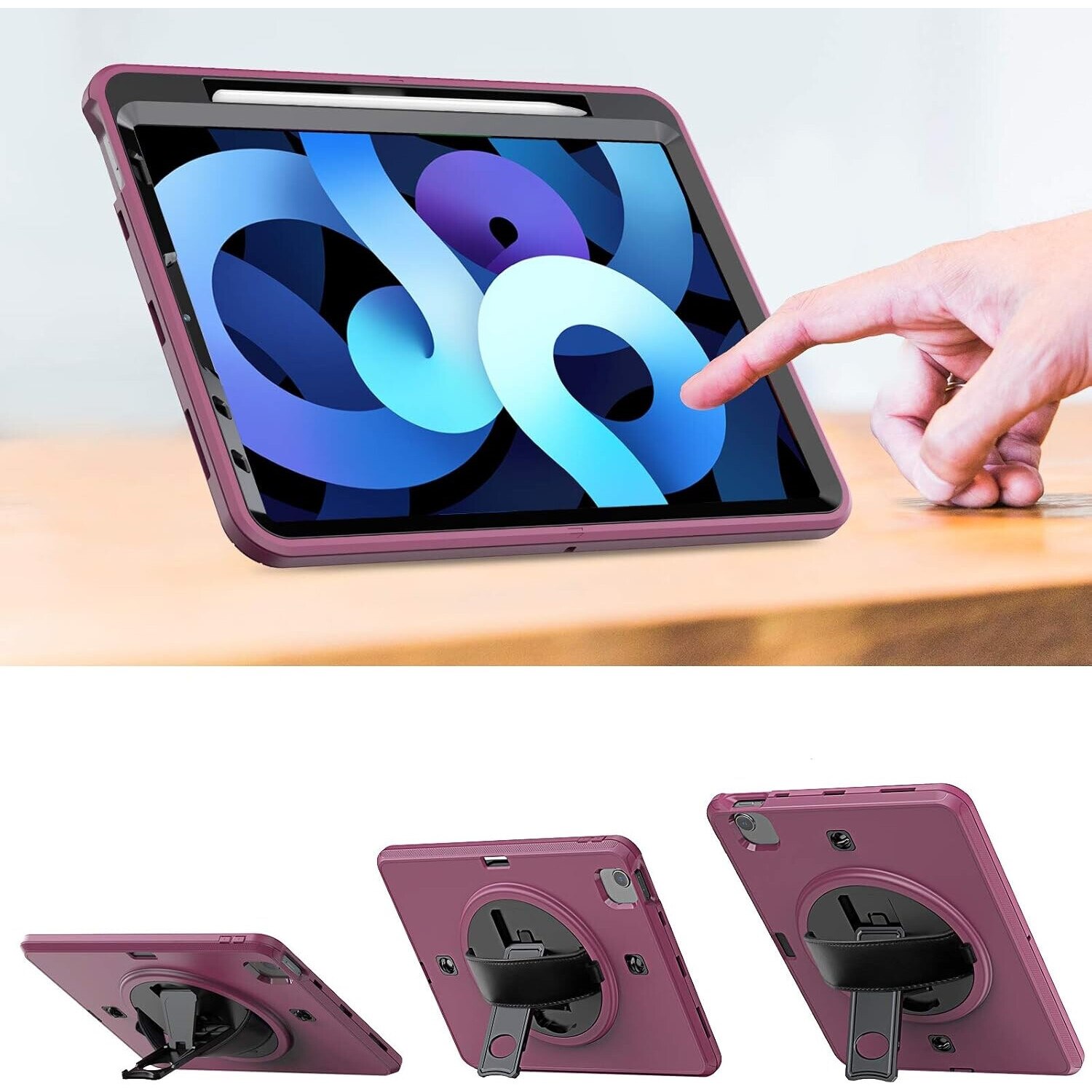 Husa iPad Air 5/4 10,9”/Pro 11, cu curea de umar, violet